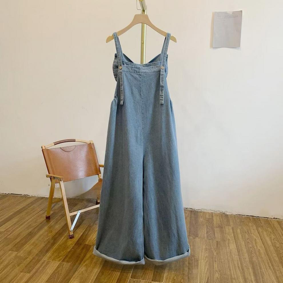 Bow Strap Denim Suspenders