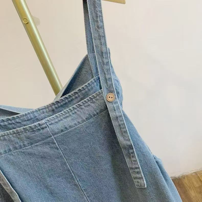 Bow Strap Denim Suspenders