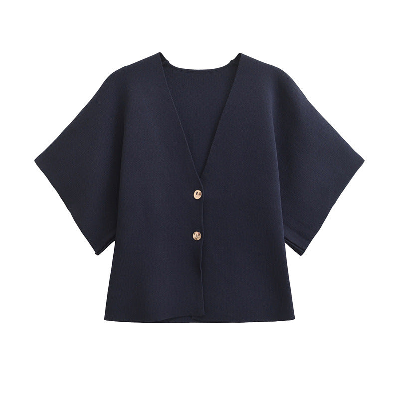 Casual Knit V Neck Sweater