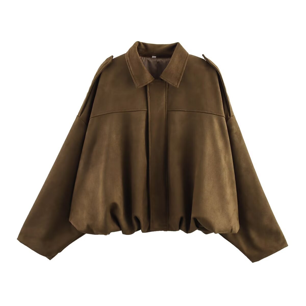 Lapel Long Sleeve Motorcycle Cropped Coat