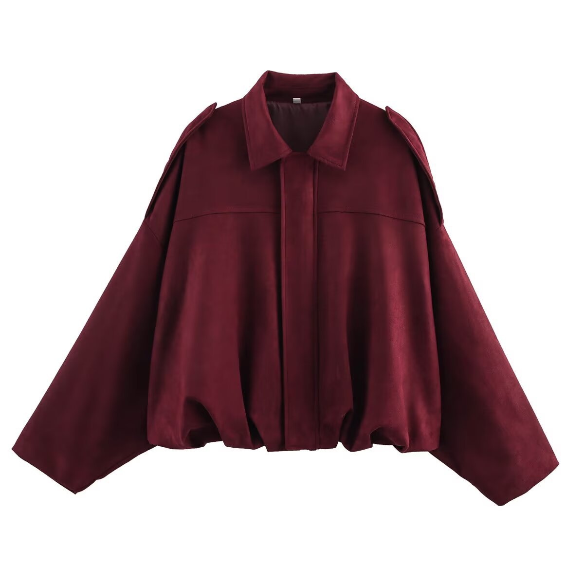 Lapel Long Sleeve Motorcycle Cropped Coat