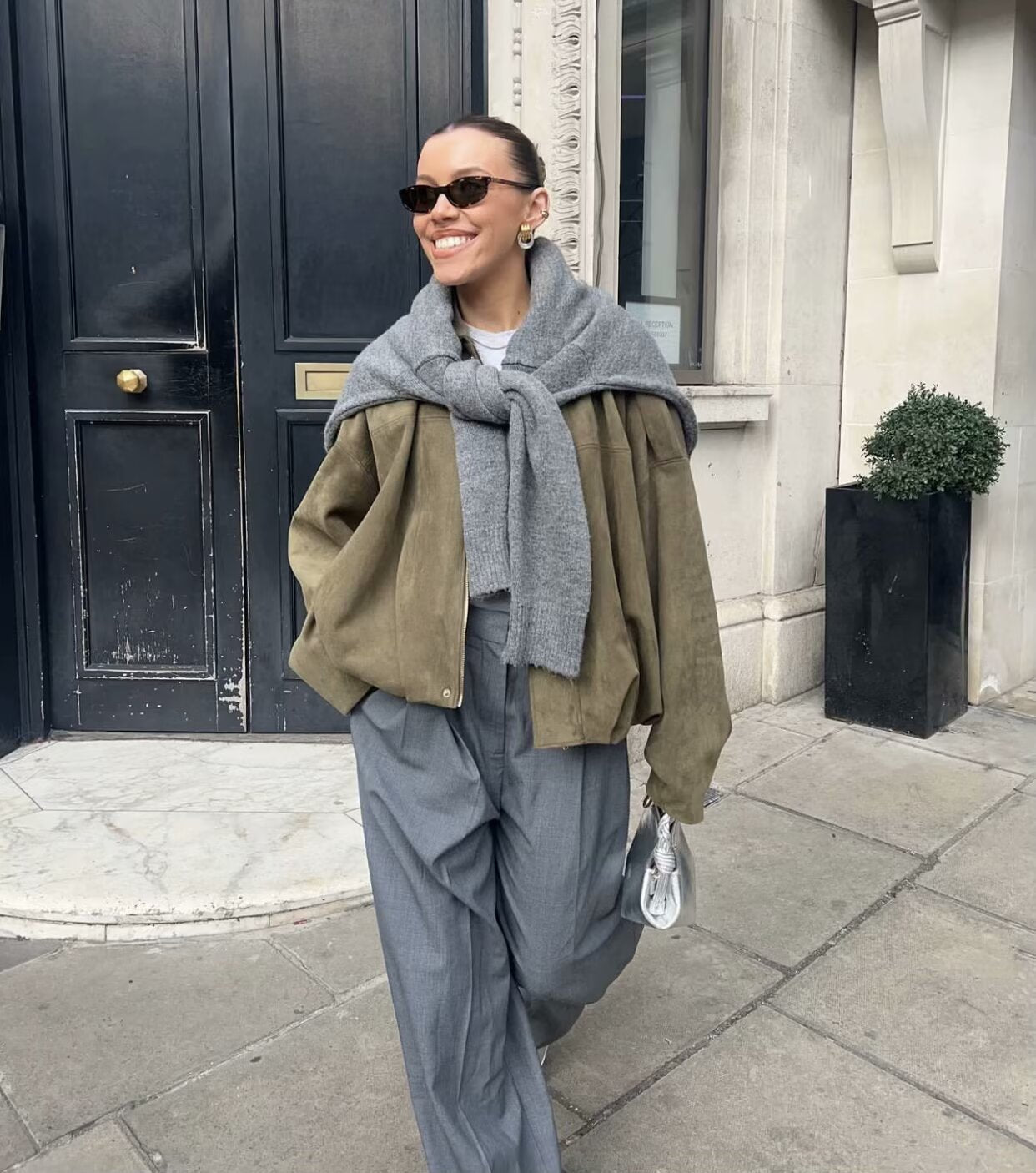 Lapel Long Sleeve Motorcycle Cropped Coat