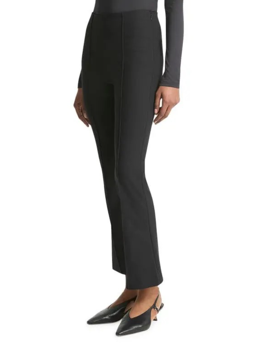 Pintuck Pleat Crop Flare Pants
