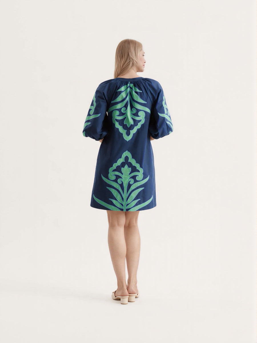 Floral Applique Soft Shift Dress