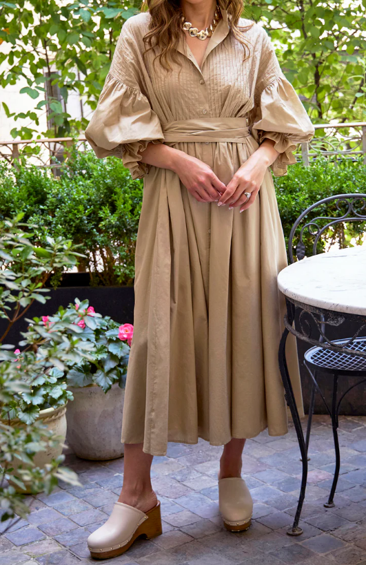 Classy Dress With Lantern Sleeves