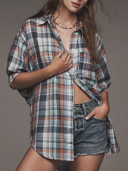 Long-Sleeve Oversized Buttondown Shirt