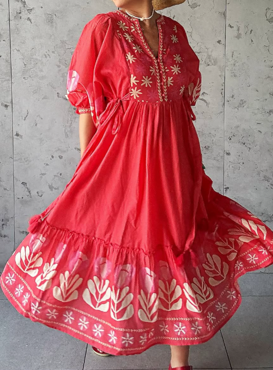 Comfy Printed Midi Summer Dress