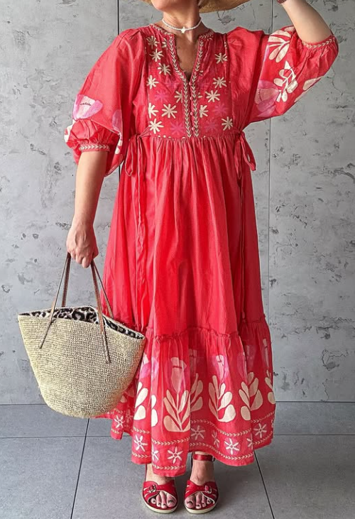 Comfy Printed Midi Summer Dress
