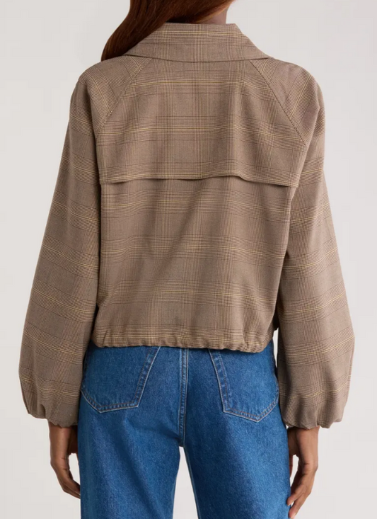 Plaid Bomber Short Jacket