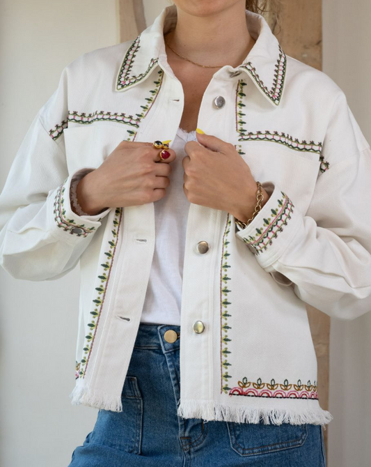 Fab Embroidered Fringed Jacket