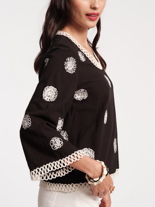 Delicate Floral Embroidered Top