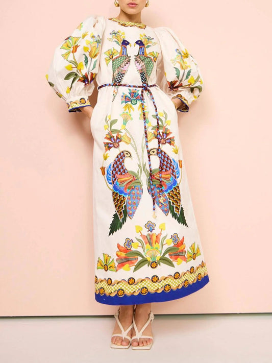 Effie Puff Sleeve Midi Dress